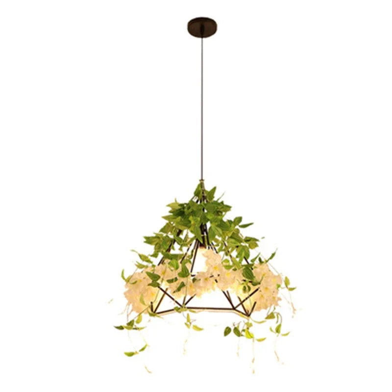 Axyaa White Cherry Blossoms Chandelier: Industrial Style Lighting for Music Restaurant
