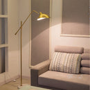 Axyaa Nordic Gold Marble Base Floor Lamp with Adjustable Length LED E27 Fixtures