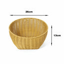 Axyaa Boho Rattan Storage Tray: Woven PP Wicker Basket Snack Plate for Coffee Shop