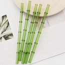 Axyaa 8pcs High Borosilicate Glass Drinking Straw Set, Reusable Eco-Friendly Bar Accessories