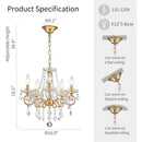 Axyaa Gold Crystal Chandelier for Living Room
