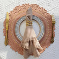 Axyaa Round Pink Placemats Set for Dining and Events