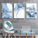 Marble Blue Gold Wall Art Canvas Painting Modern Posters Prints Axyaa