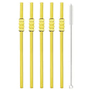 Axyaa Glass Straws Set: High Borosilicate, Ice-sugar Gourd, Cocktail, Milkshake Straw