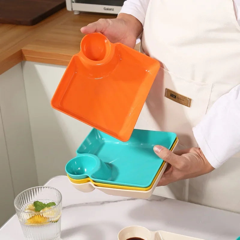 Axyaa Vinegar Space Snack Plate - Large Square Cookie Platter for Kitchen
