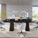 Axyaa 63-Inch Black Dining Table: Modern Kitchen Table for 4-6, Sturdy Wood Legs