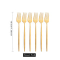 Axyaa Matte Gold Tableware Cutlery Set Stainless Steel Flatware Kitchen Dinner