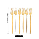 Axyaa Matte Gold Tableware Cutlery Set Stainless Steel Flatware Kitchen Dinner