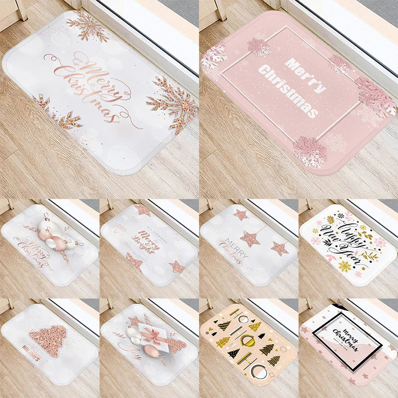Axyaa Christmas Home Decoration Entry Mat, Non-Slip New Year Gift