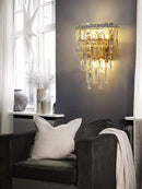 Axyaa Gold/Chrome Crystal Wall Lamps - Modern LED Lights for Interior Decor