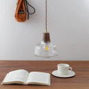 Axyaa Modern LED Pendant Lamps - Walnut Glass Hanging Light Fixtures for Home Decor
