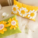 Axyaa Green Velvet 3D Floral Petals Cushion Cover 45x45cm 30x50cm Luxe Home Decor