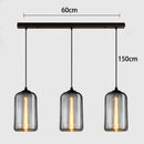 Nordic-Style Ash Glass Island Table & Pendant Lamp Set by Axyaa