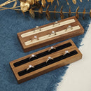 Axyaa Walnut Wood Double-Slot Ring Display Stand for Jewelry Storage and Ornaments