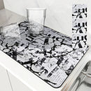 Axyaa Artistic Drying Mat for Kitchen Counter, Non-Slip Absorbent Placemat