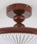 Axyaa Walnut Wood Grain Ceiling Light for Dining Room Bedroom Living Room