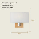 Axyaa Nordic Wood Glass Wall Lamp LED Creative Living Room Bedside Light