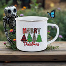 Axyaa Festive Red Car Enamel Mug Christmas Drinkware for Cozy Holidays