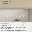 Axyaa Curve Pendant Chandelier for Dining & Living Room, LED Tube Ceiling Lamp