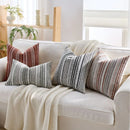 Axyaa Striped Chenille Pillow Cover in Black Grey Rust Red, Cozy Winter 18x18" - 24x24"