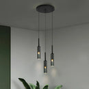 Axya Luxury Black Glass Chandelier Pendant Light for Dining Room and Kitchen