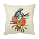 Axyaa Colorful Bird Flower Cushion Cover 45x45cm Linen Pillowcase Office Decoration