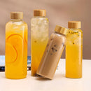 Axyaa Glass Bottle with Stainless Steel & Bamboo Lid