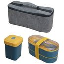Axyaa Double Layer Lunch Box Set with Fork & Spoon, Microwave Safe Bento Container