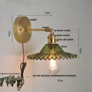Axyaa Vintage Copper Glass LED Wall Sconce with Pull Chain Switch