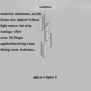 Axyaa Geometric LED Chandelier Black Gold Staircase Lighting for Luxury Living Spaces