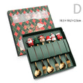 Axyaa Christmas Spoon Fork Set with Santa Claus Design