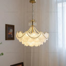 Axyaa French Chandelier: Elegant Cream Crystal Light for Luxury Living & Dining Rooms