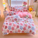 Axyaa Cartoon Style Fluffy Coral Fleece Duvet Cover - Queen/King Size