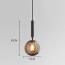 Axya Glass Ball Pendant Lamp: Nordic Minimalist LED Hanging Light for Living Room