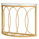 Axyaa Half Moon Gold Console Table: 43" Modern Semi Circle Entryway Sofa Table
