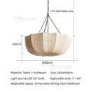Axyaa Wabi Sabi Retro Fabric Pendant Lights Chandelier - Home Decor Bedroom LED Hanging Lamp