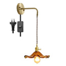 Axyaa Amber Glass LED Wall Sconce Indoor Lighting for Living Room Bedroom Bar