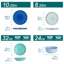 Axyaa Handpainted Spiral Ceramic Dinnerware Set - 12/18/24PCS