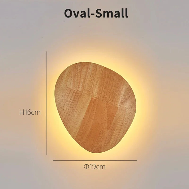 Axyaa Circular Wooden LED Wall Lamp for Bedroom Living Room Decor.