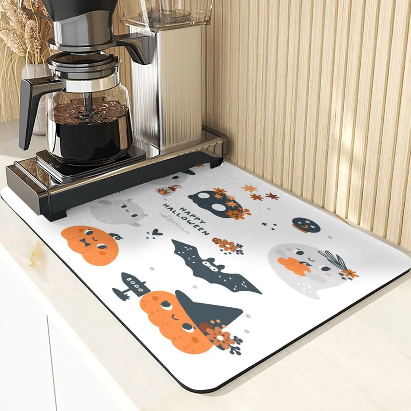 Axyaa Cute Ghost Pattern Coasters and Placemat Set