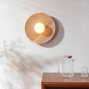 Axyaa Modern Nordic Wooden LED Wall Lamp Glass White Stair Light for Living Room