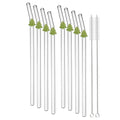 Axyaa Glass Straws Set with Brush - 8Pcs Reusable Smoothie Cocktail Bar Accessories