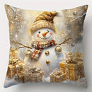 Axyaa Christmas Festive Cushion Cover: Santa, Tree, Snowman, Deer Pattern for Sofa, Bedroom, Car