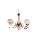 Axyaa French Retro American Style Pink Glass Ball Pendant Light for Living Room and Master Bedroom