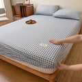 Axyaa Waterproof Washed Cotton Fitted Sheet Set