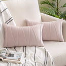 Axyaa Velvet Lumbar Throw Pillow Covers 12x20 Inch - Farmhouse Cushion Cover Cojines