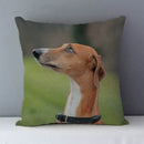 Axyaa Greyhound Printed Linen Cushion Cover - 45x45cm Square Sofa Bed Pillow