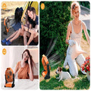 Axyaa Portable Desk Fan with LED Light, Rechargeable & Quiet, Hanging Hook, Battery Operated
