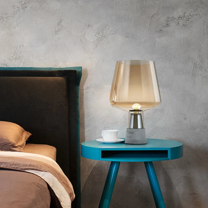 Axyaa Cement Industrial Table Lamp for Modern Bedroom Living Room Decor