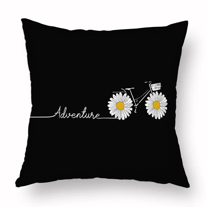 Axyaa Yellow Daisy Peach Skin Pillowcase